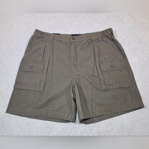 "NWT" Saddlebred Cargo Shorts Men's 36 Mili Green 8-Pockets Zip-up Casual Golf